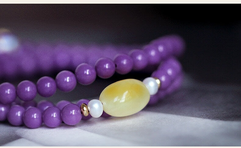 Zen healing 108 Beads Amethyst Mica Spiritual Healing Mala Bracelet