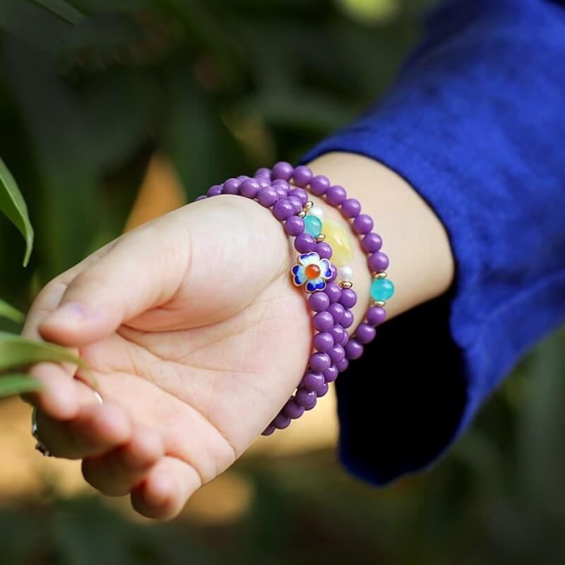 Zen healing 108 Beads Amethyst Mica Spiritual Healing Mala Bracelet
