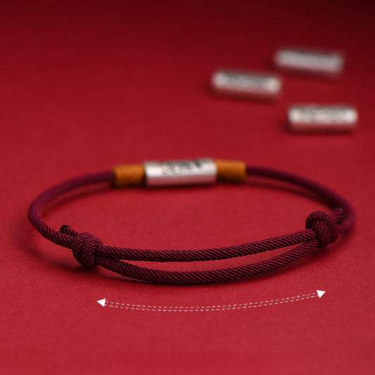 99 Sterling Silver Zodiac Red String Bracelet