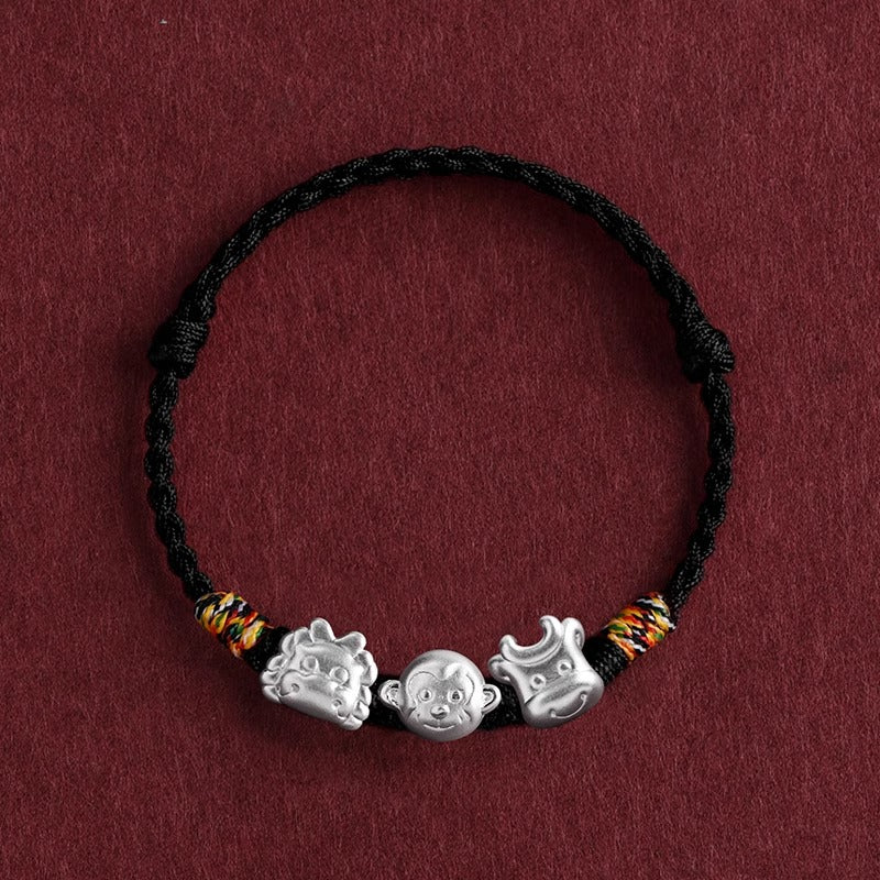 Zen Healing 2025 Chinese Zodiac 999 Silver Red String Protection Bracelet