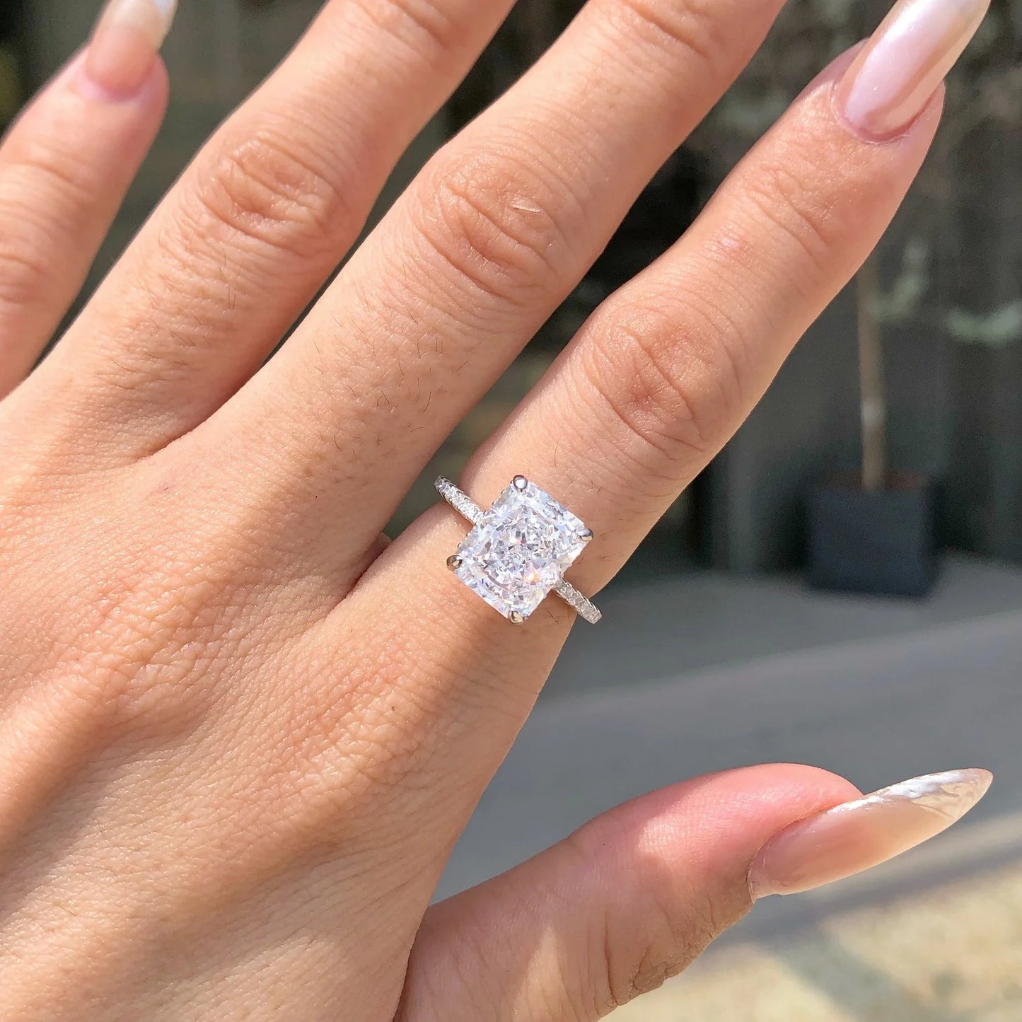 Zen Healing 925 Sterling Silver Colored Zircon Super Flash Wedding Ring