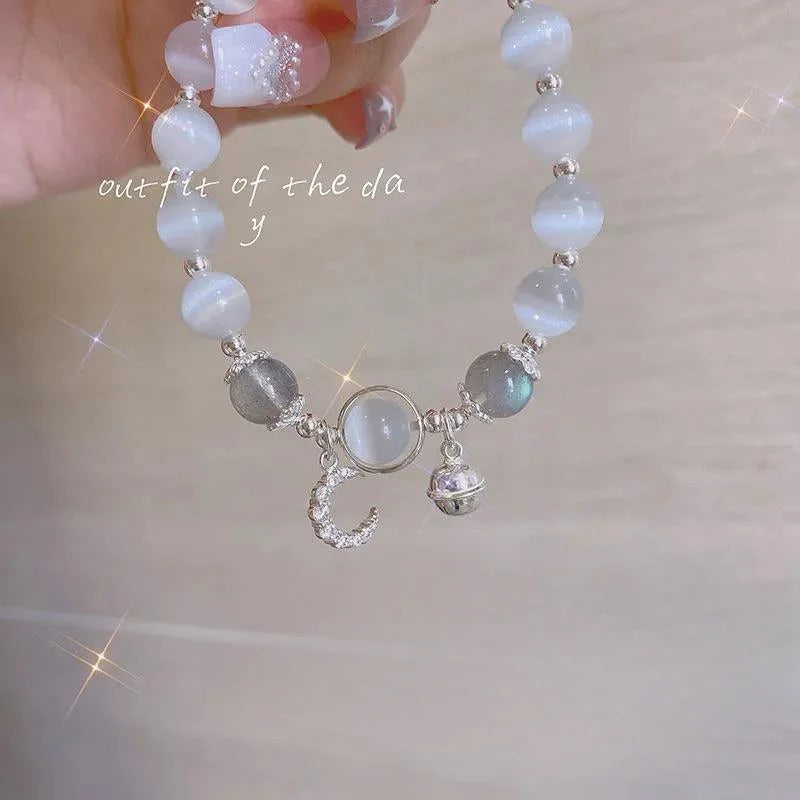 Zen Healing 925 Sterling Silver Cat’s Eye Moonstone Butterfly Love Protection Bracelet