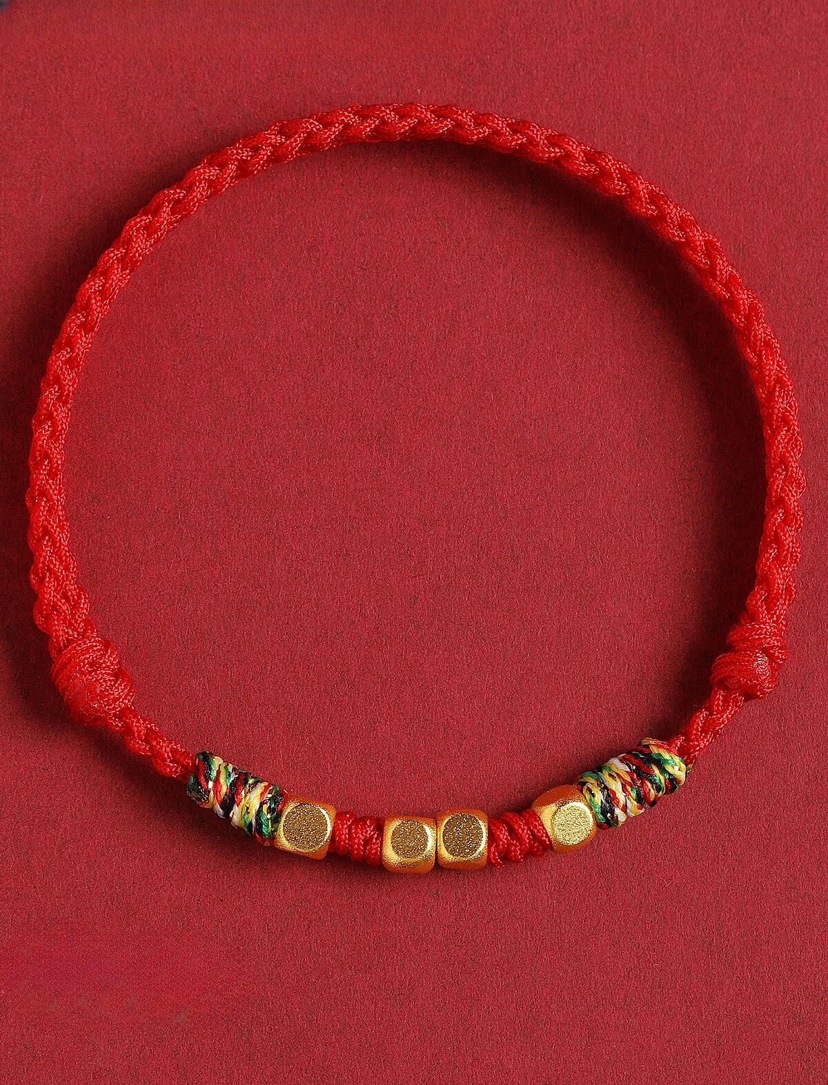 999 Sterling Silver Luck Bead Protection Braided Rope Bracelet