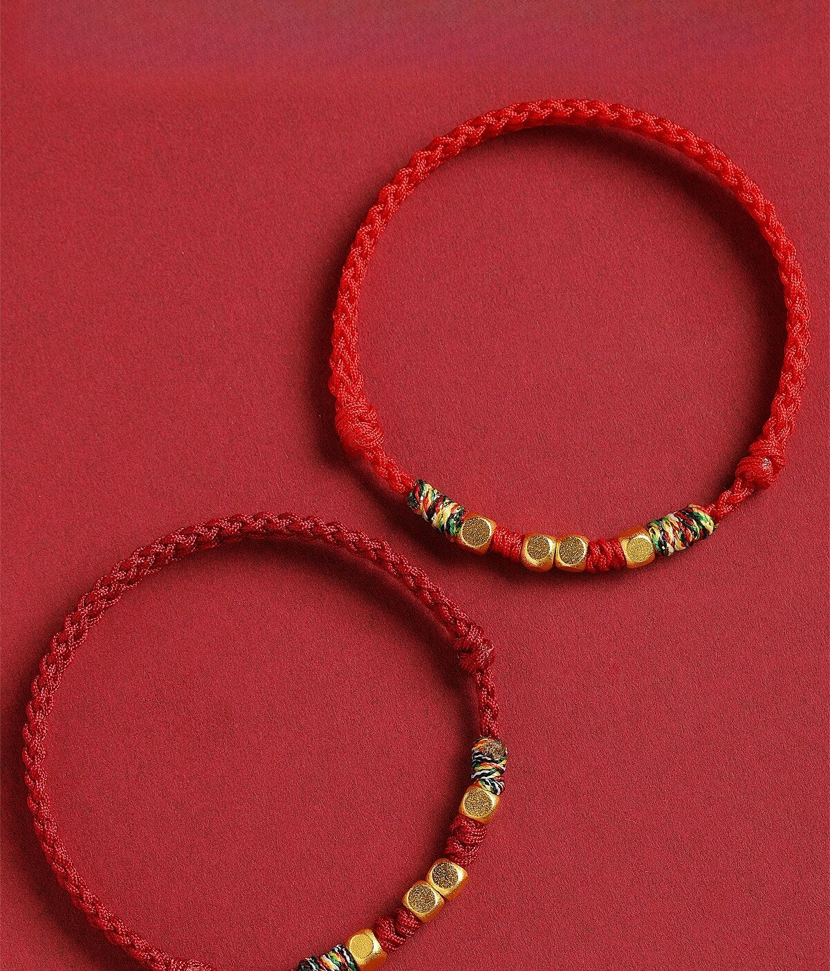 999 Sterling Silver Luck Bead Protection Braided Rope Bracelet