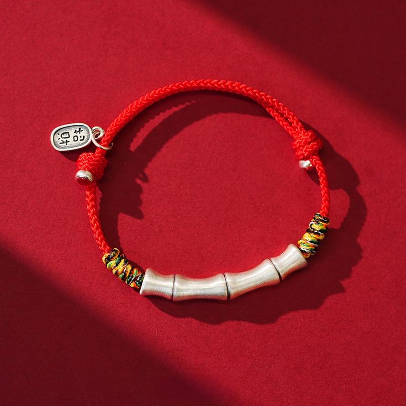 Zen Healing 999 Sterling Silver Year of the Snake Red String Blessing Braided Bracelet