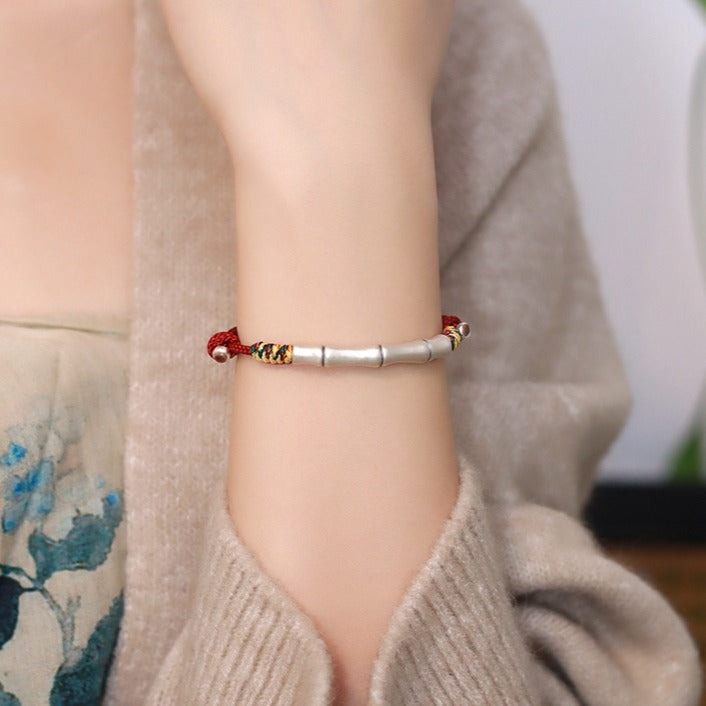 Zen Healing 999 Sterling Silver Year of the Snake Red String Blessing Braided Bracelet