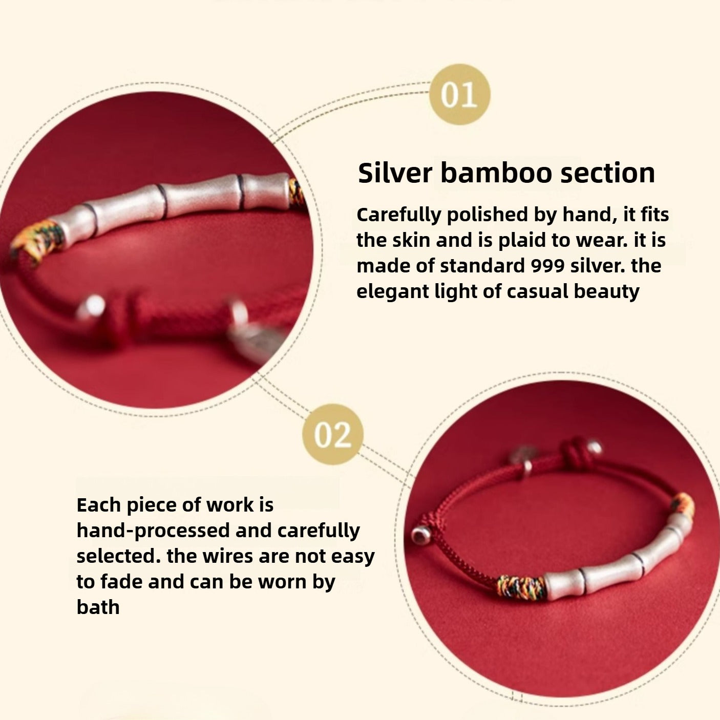 Zen Healing 999 Sterling Silver Year of the Snake Red String Blessing Braided Bracelet