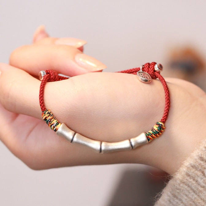 Zen Healing 999 Sterling Silver Year of the Snake Red String Blessing Braided Bracelet