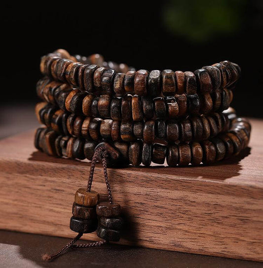 Bracelet multi-boucles ZenWeave en bois d'agar de Dalagan - Calme • Apaise l'esprit • Aide à dormir • Paix