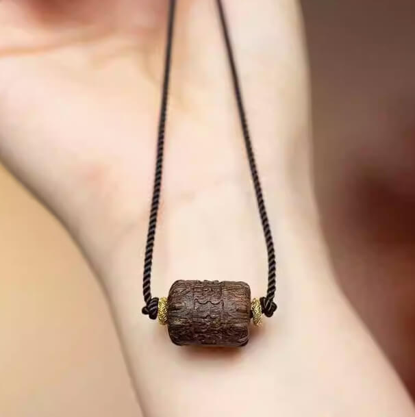 Dalagan Agarwood Six-Word Mantra Lucky Bead Necklace-Protection•Lucky
