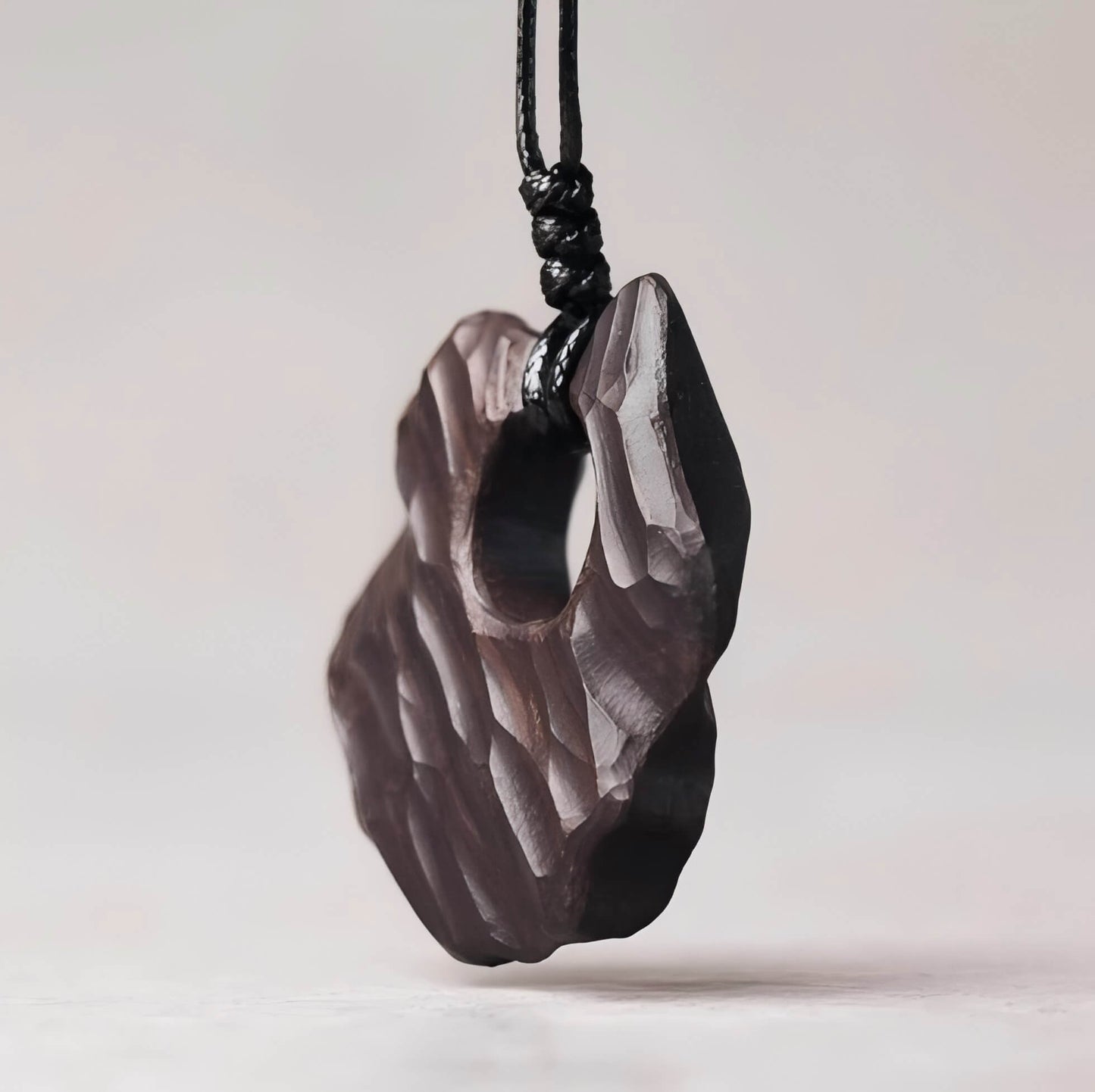 Ebony Wood Textured Personalized Necklace-Perseverance•Guardianship•Calmness