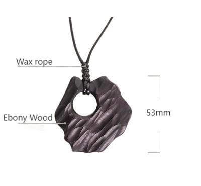 Ebony Wood Textured Personalized Necklace-Perseverance•Guardianship•Calmness