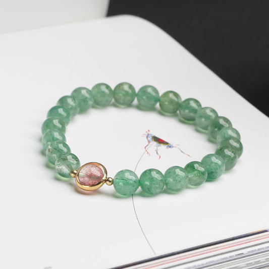 Quartz fraise verte enchanté Fraise verte-Amour•Chanceux