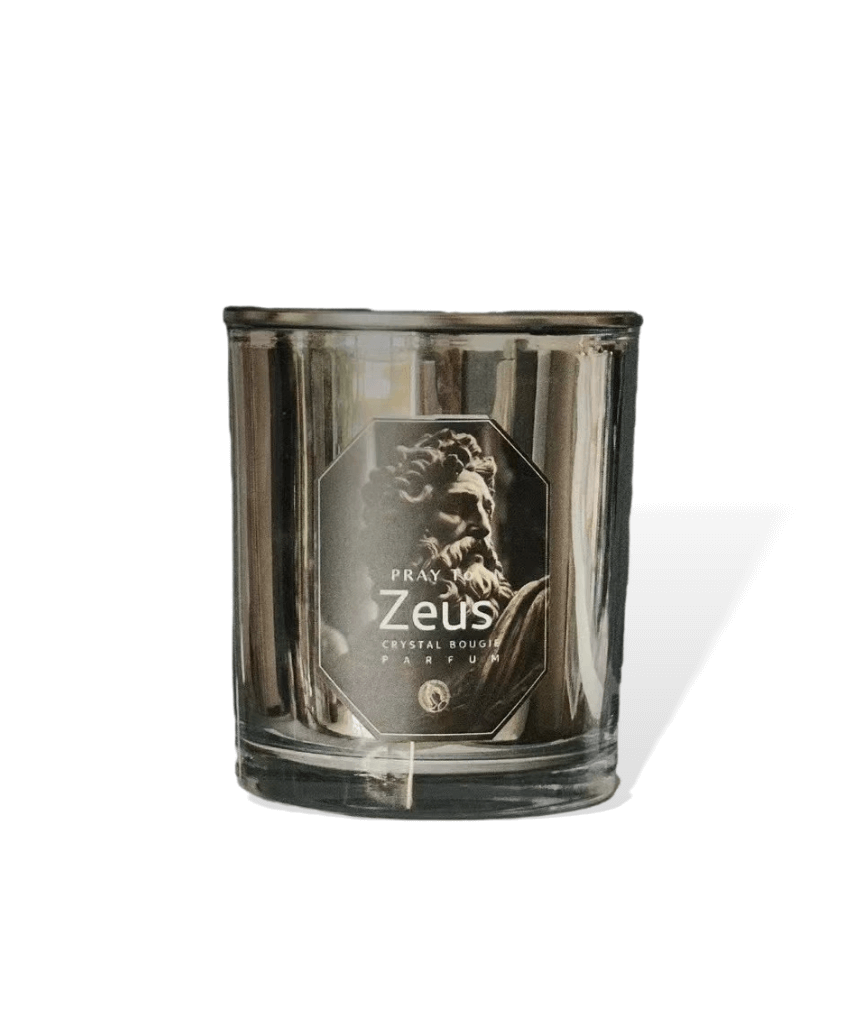 Bougie parfumée à l'huile essentielle de cristal de Dieu Zeus - Manifestation du pouvoir, de la prospérité et de la sagesse