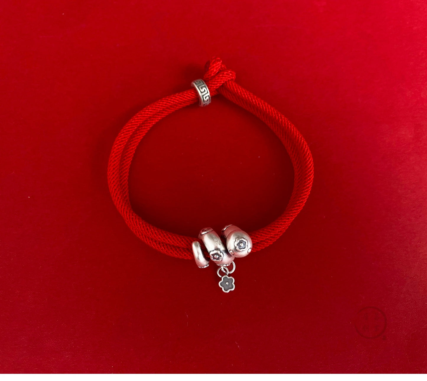 Handmade 999 Sterling Silver Year Of Snake Spirit Snake Red String Protection Braided Bracelet