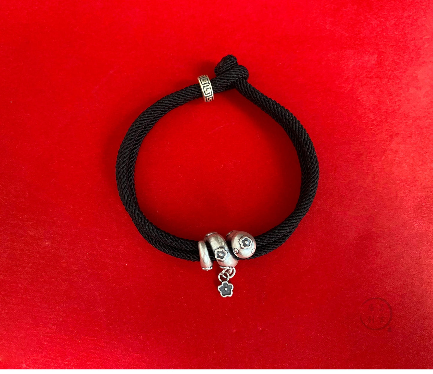 Handmade 999 Sterling Silver Year Of Snake Spirit Snake Red String Protection Braided Bracelet