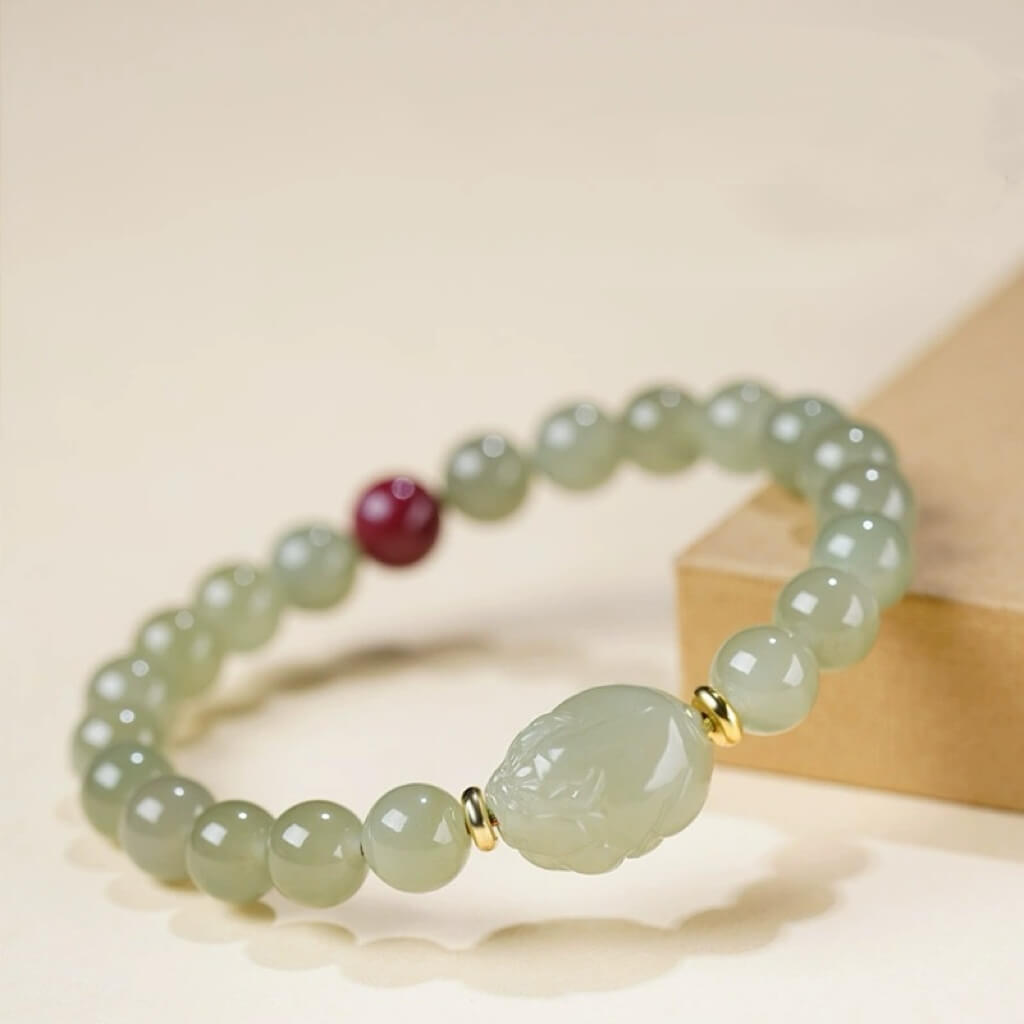 Hetian Jade Pixiu Bracelet - Wealth Attraction · Lucky Amulet