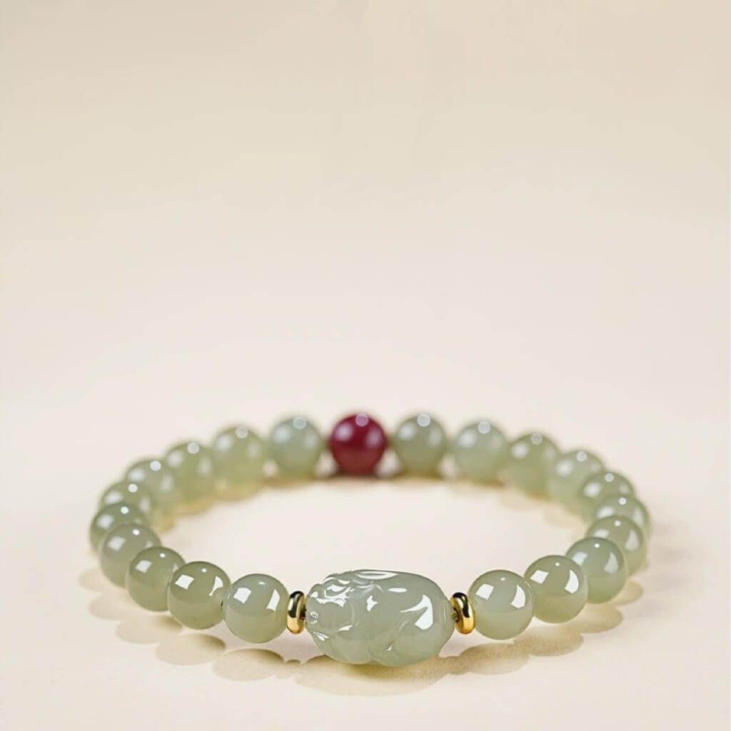 Hetian Jade Pixiu Bracelet - Wealth Attraction · Lucky Amulet