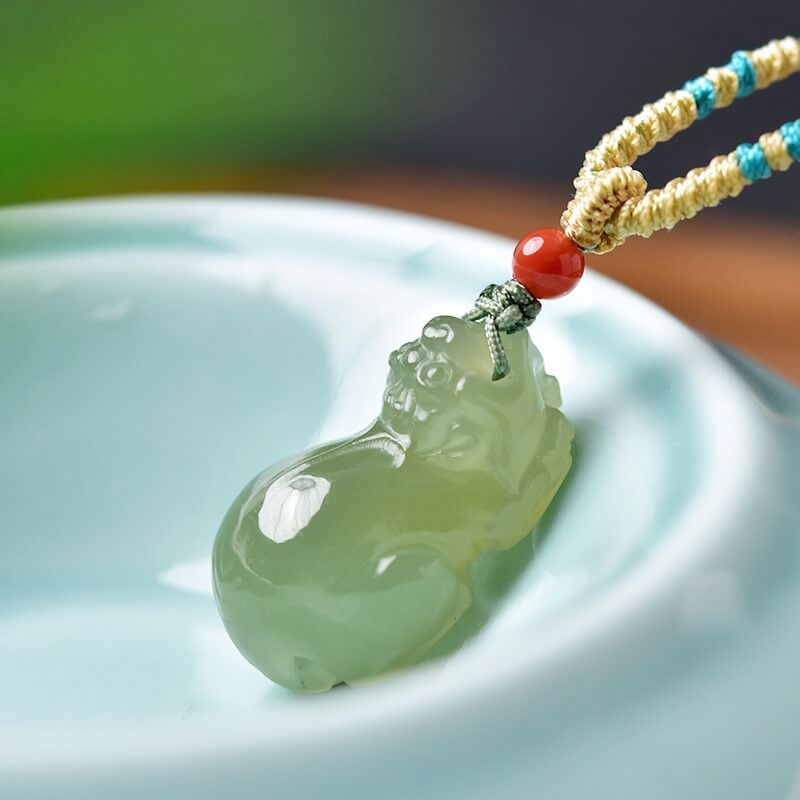 Hetian Jade Pi Xiu Good Fortune Feng Shui Necklace