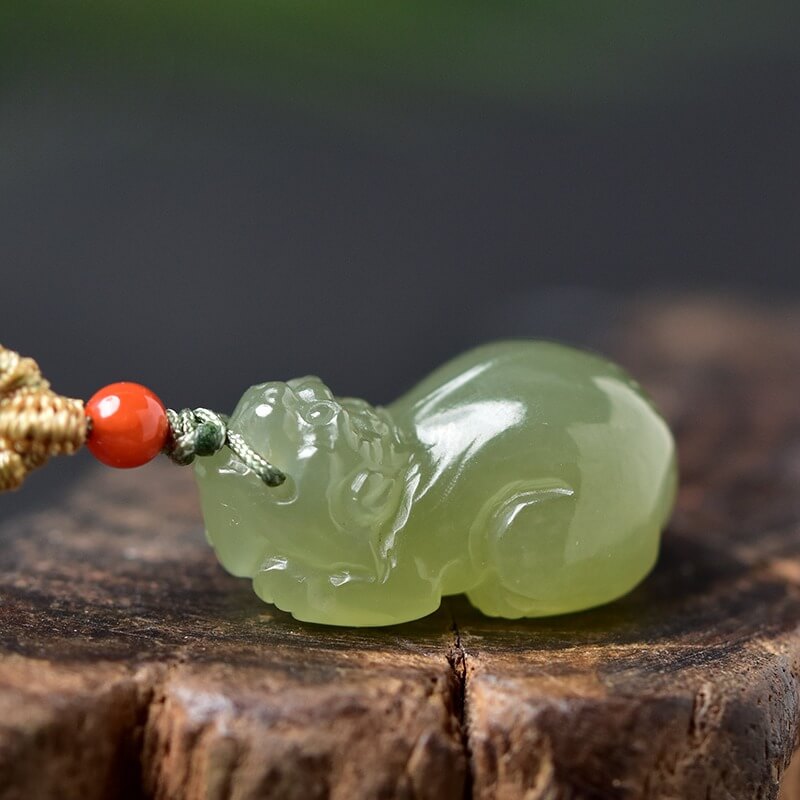 Hetian Jade Pi Xiu Good Fortune Feng Shui Necklace