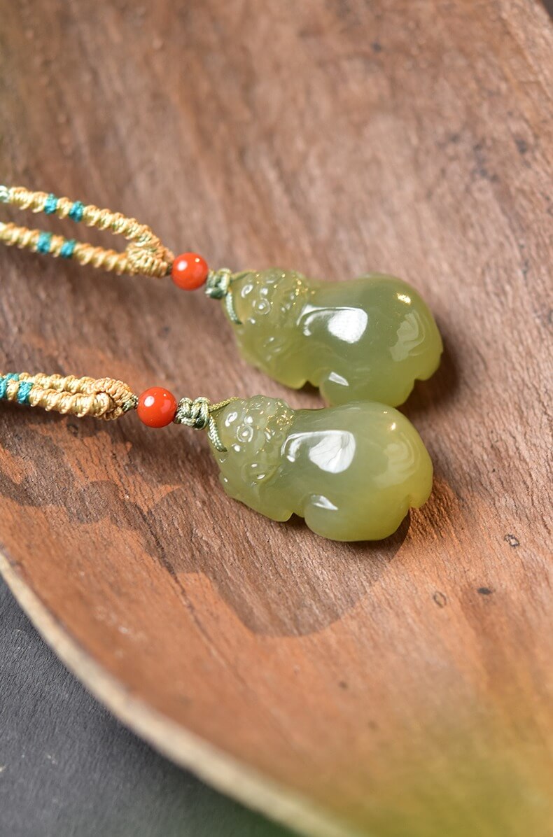 Hetian Jade Pi Xiu Good Fortune Feng Shui Necklace