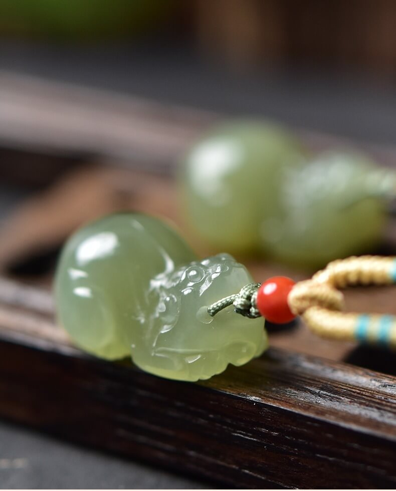 Hetian Jade Pi Xiu Good Fortune Feng Shui Necklace