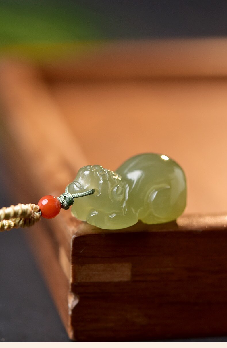 Hetian Jade Pi Xiu Good Fortune Feng Shui Necklace