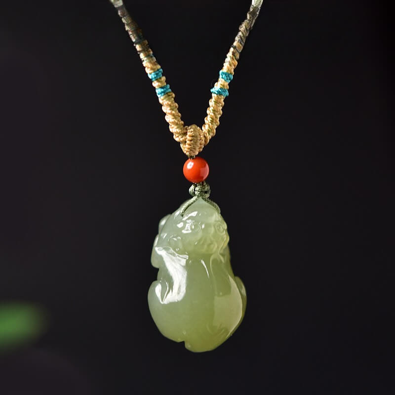 Hetian Jade Pi Xiu Good Fortune Feng Shui Necklace