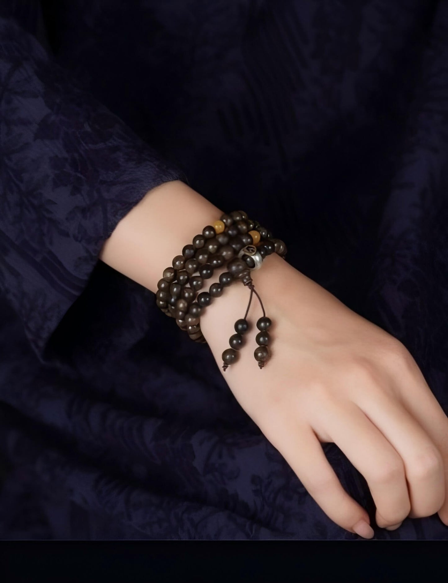 Kynam Agarwood 108-bead Buddhist Bracelet-Best mala beads for meditation
