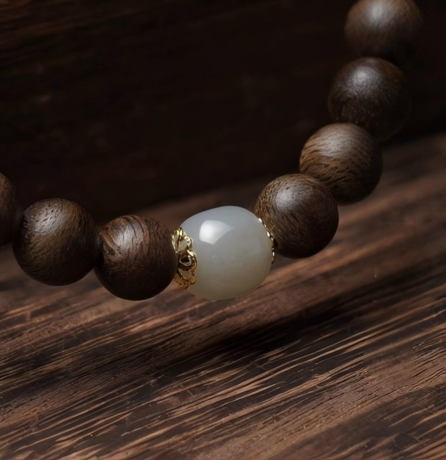 Kynam Agarwood 108-bead Buddhist Bracelet-Best mala beads for meditation