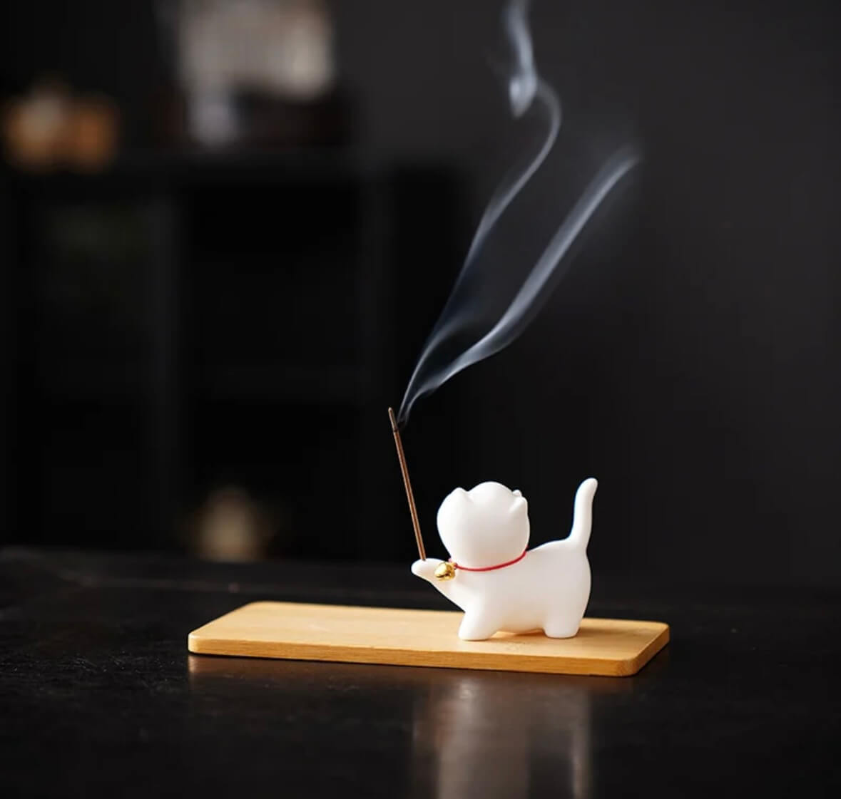 Bâton d'encens en céramique Petit Chaton - Guérison et chaleur dans la vie