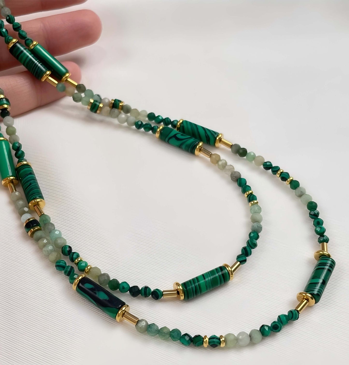Malachite Vintage Necklace-Heal•Balance•Sooth
