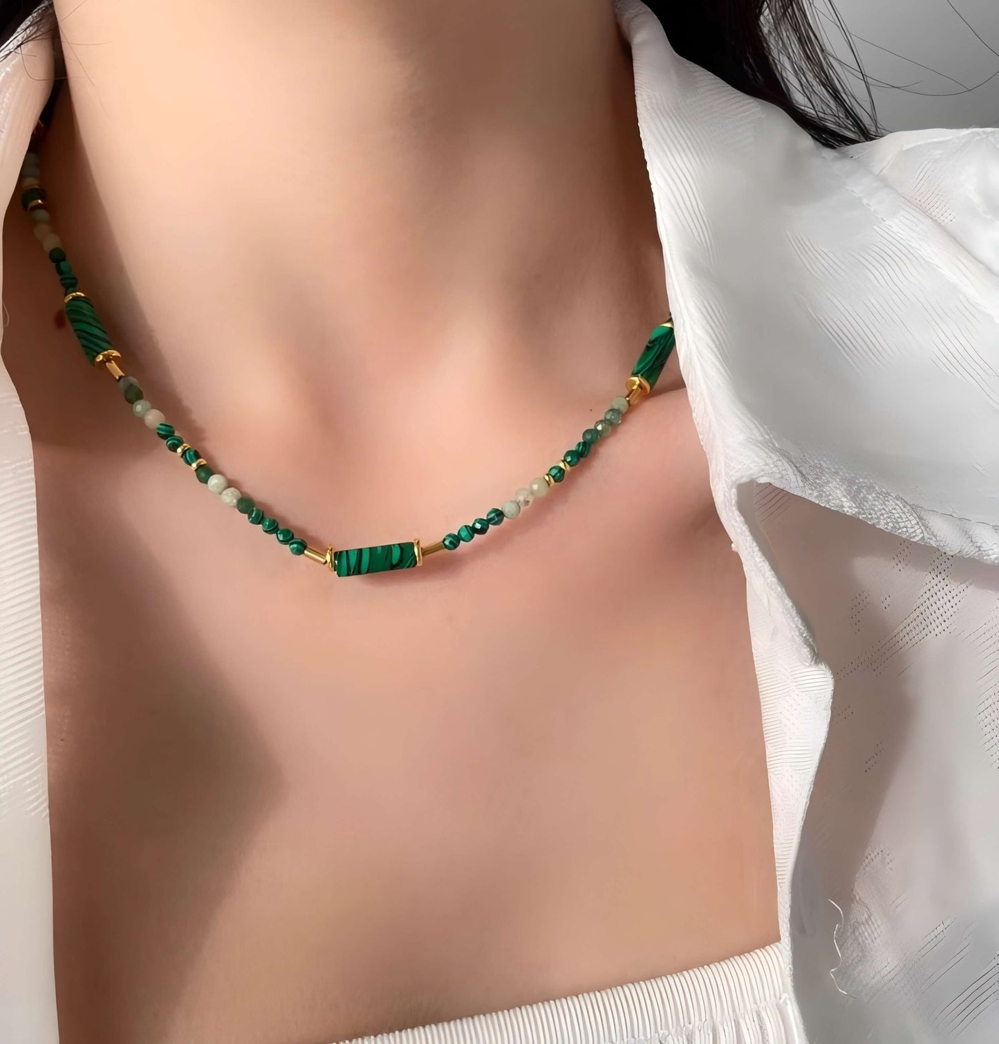 Malachite Vintage Necklace-Heal•Balance•Sooth