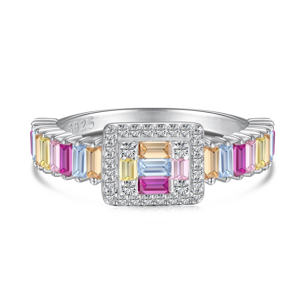 Zen Healing 925 Sterling Silver Vibrant Cubic Zirconia Ring