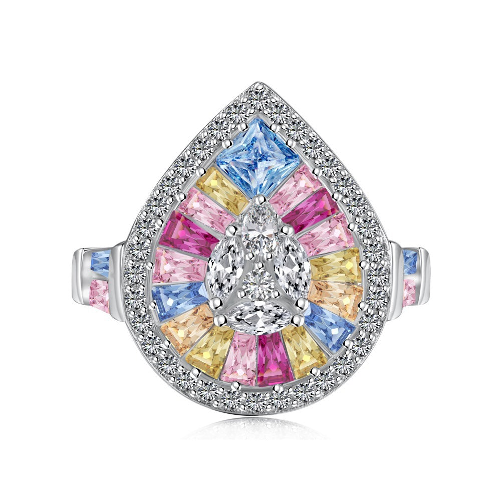 Zen Healing 925 Sterling Silver Vibrant Cubic Zirconia Ring