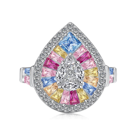 Zen Healing 925 Sterling Silver Vibrant Cubic Zirconia Ring