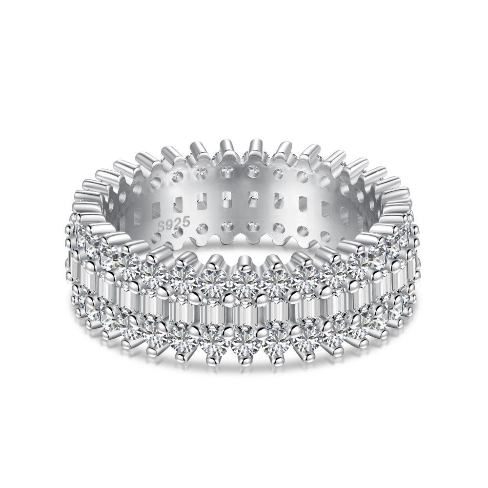 Zen Healing 925 Sterling Silver Vibrant Cubic Zirconia Ring