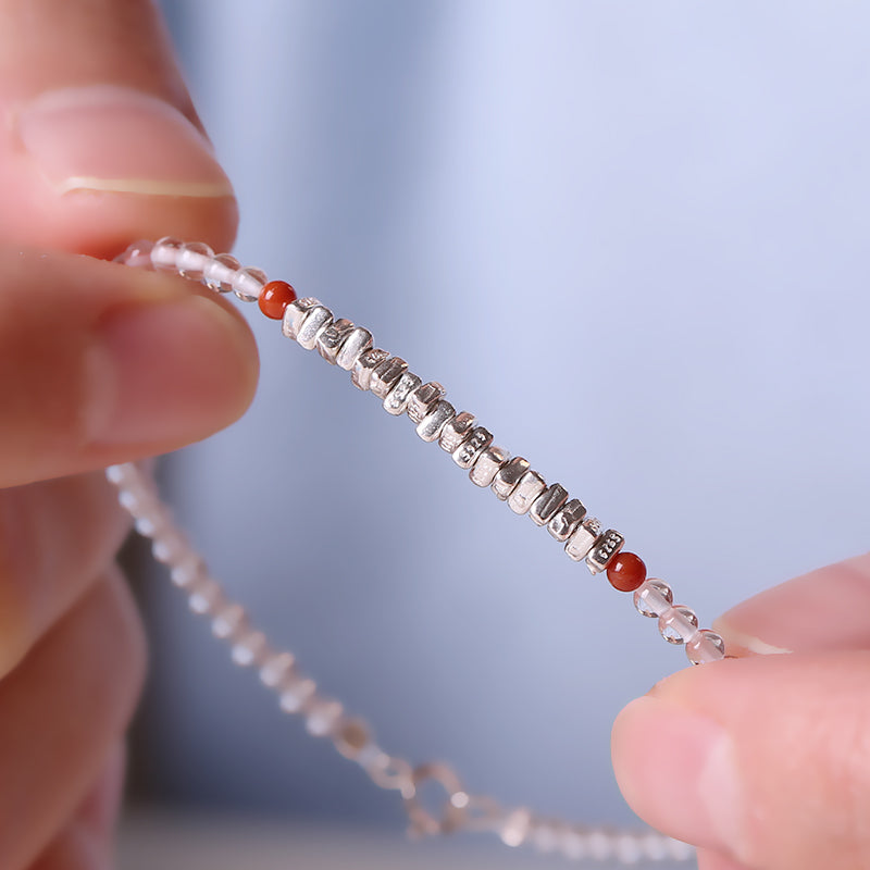Zen Healing Clear Quartz 925 Sterling Silver Peace Bracelet