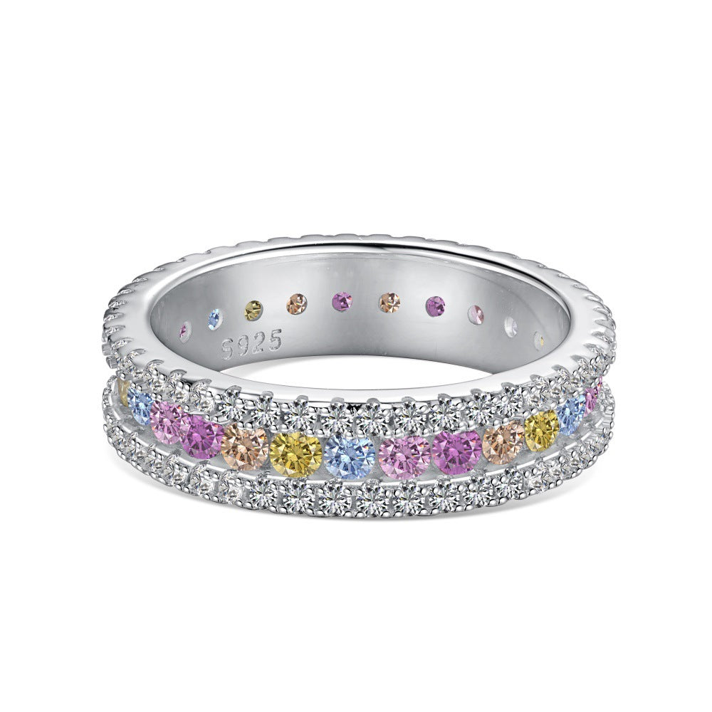 Zen Healing 925 Sterling Silver Vibrant Cubic Zirconia Ring