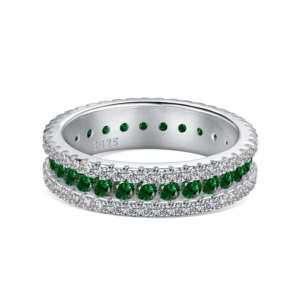 Zen Healing 925 Sterling Silver Vibrant Cubic Zirconia Ring
