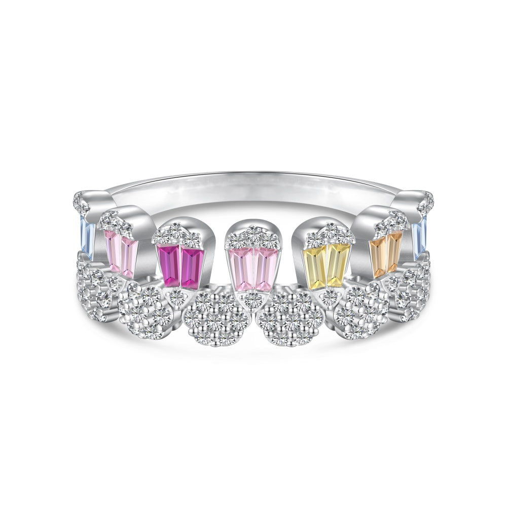 Zen Healing 925 Sterling Silver Vibrant Cubic Zirconia Ring