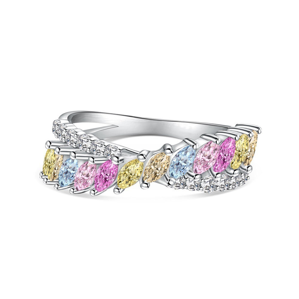 Zen Healing 925 Sterling Silver Vibrant Cubic Zirconia Ring