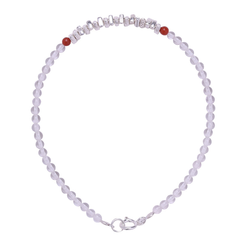 Zen Healing Clear Quartz 925 Sterling Silver Peace Bracelet
