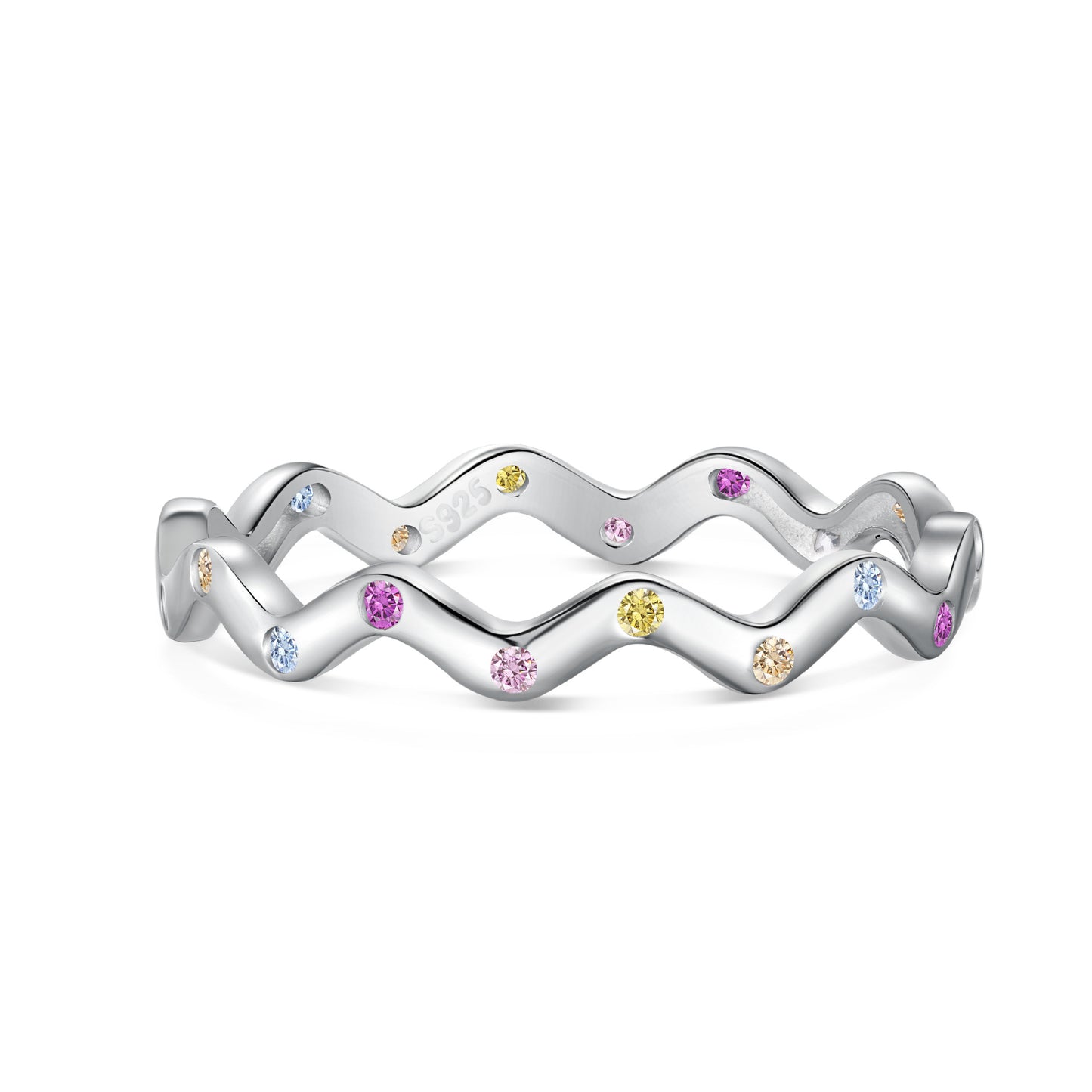 Zen Healing 925 Sterling Silver Vibrant Cubic Zirconia Ring