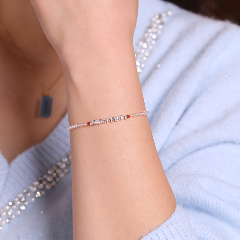 Zen Healing Clear Quartz 925 Sterling Silver Peace Bracelet