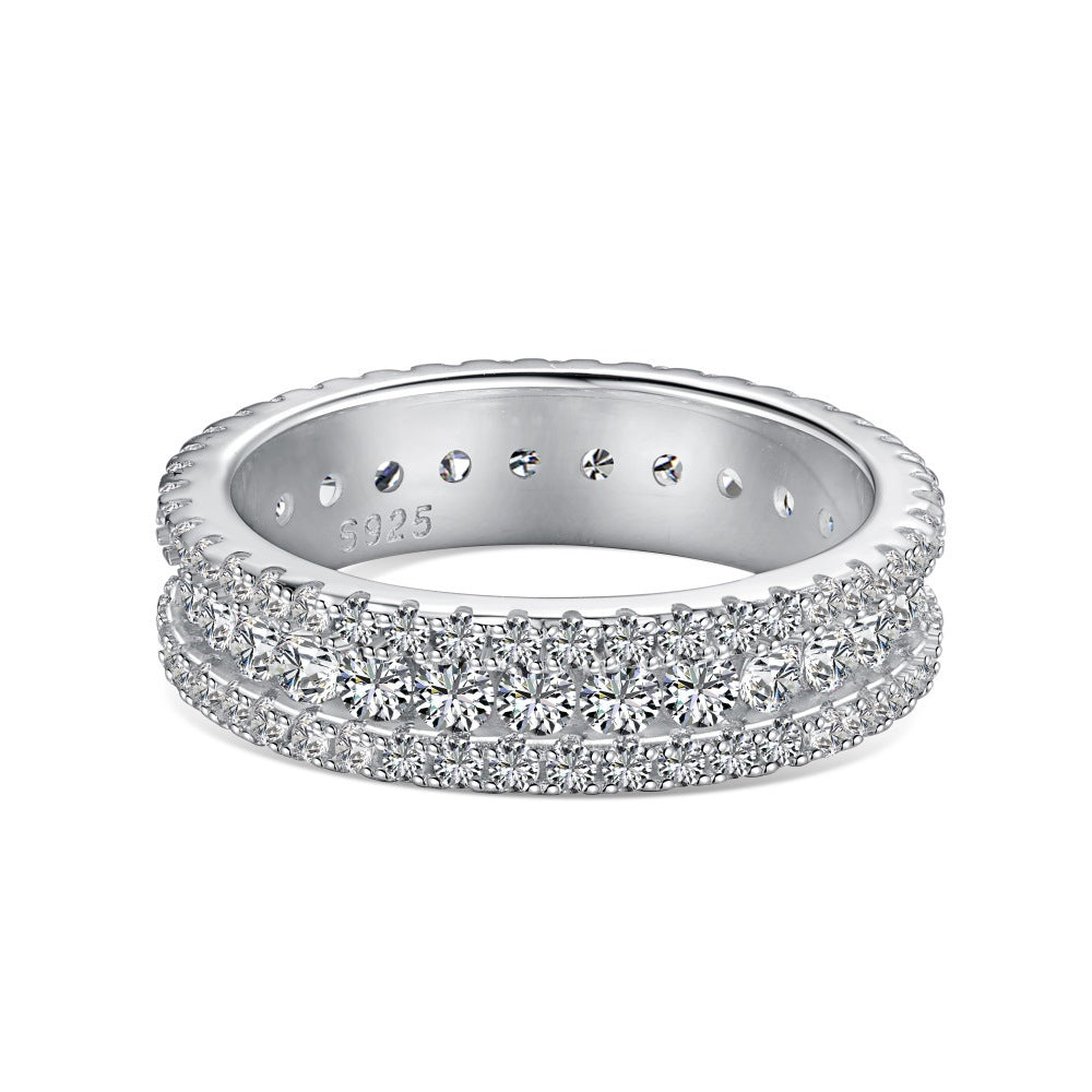 Zen Healing 925 Sterling Silver Vibrant Cubic Zirconia Ring