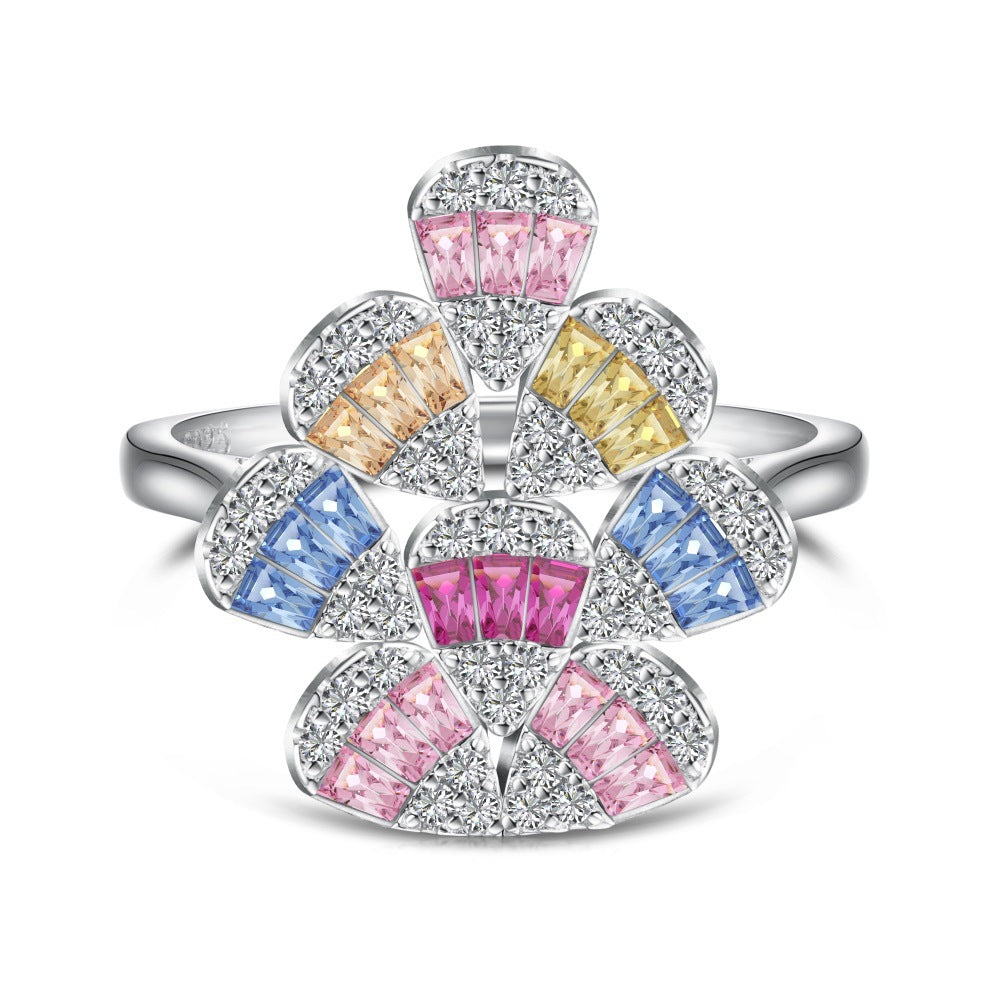 Zen Healing 925 Sterling Silver Vibrant Cubic Zirconia Ring