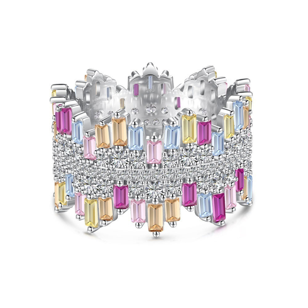 Zen Healing 925 Sterling Silver Vibrant Cubic Zirconia Ring