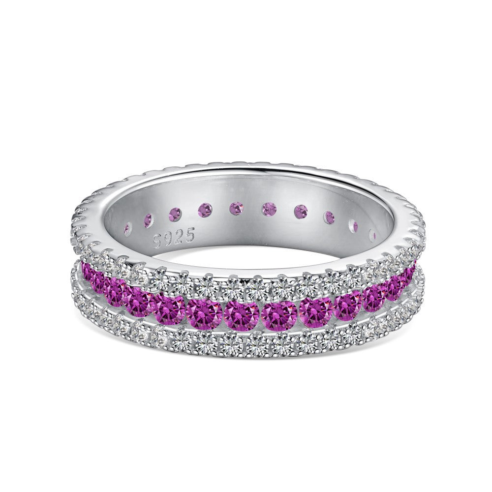 Zen Healing 925 Sterling Silver Vibrant Cubic Zirconia Ring