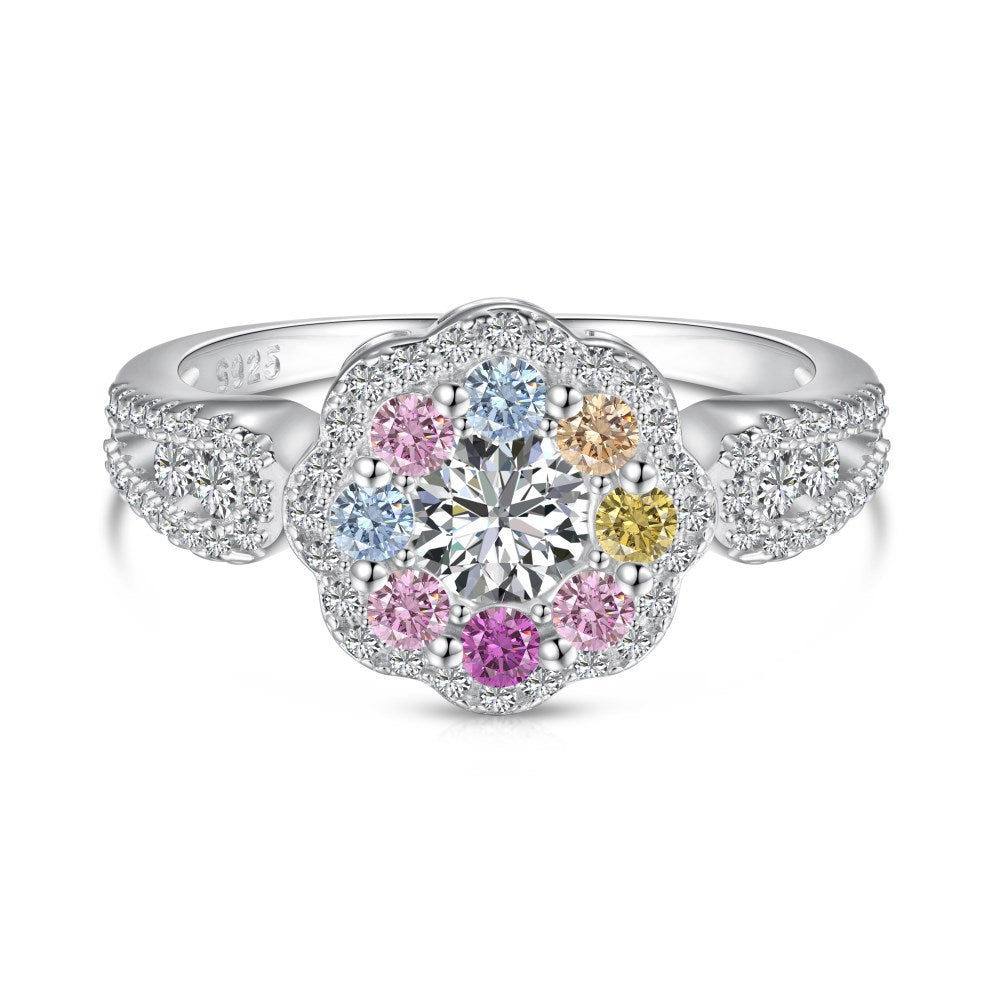 Zen Healing 925 Sterling Silver Vibrant Cubic Zirconia Ring
